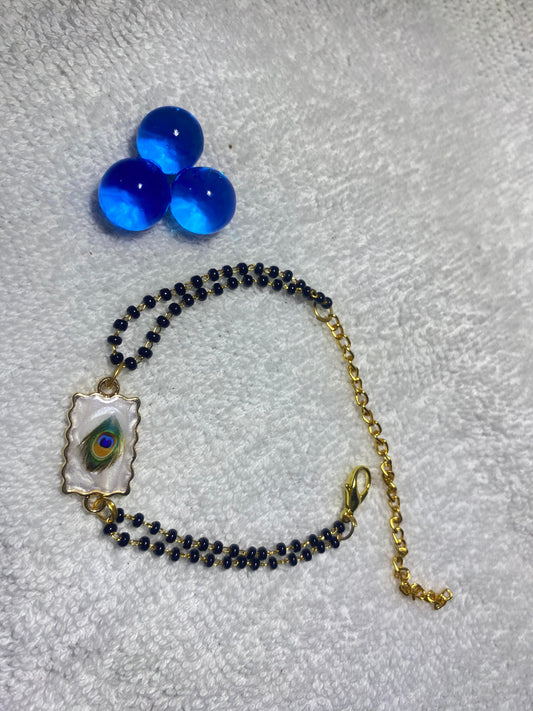 Elegance Peacock Design Mangal Sutra  Bracelet With Fancy Look